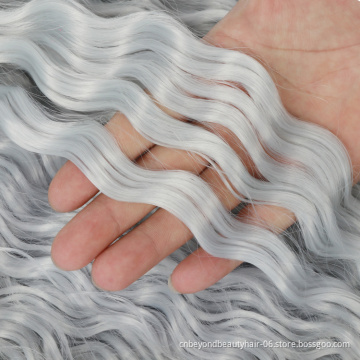 Crochet Hair Customs Size Synthetic Long Curly Braiding Hair Water Wave Crochet Wavy Braiding Hair For RU